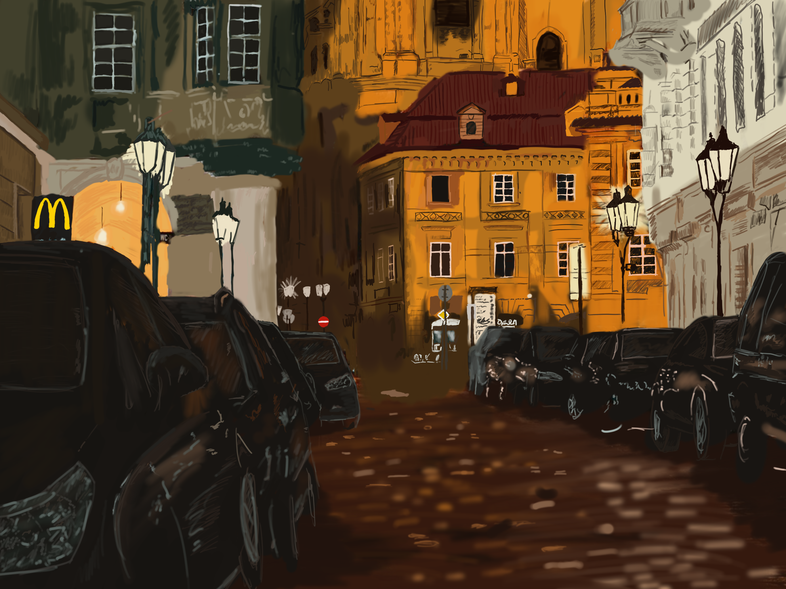 Målade Över ett foto